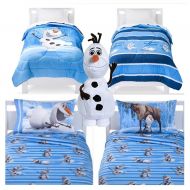 Disney Frozen Olaf 5 Piece Bed in a Bag - Reversible Comforter, 3 Piece Sheet Set and Olaf Cuddle Pillow