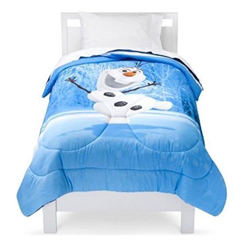 디즈니 Disney Frozen Olaf 5 Piece Bed in a Bag - Reversible Comforter, 3 Piece Sheet Set and Olaf Cuddle Pillow