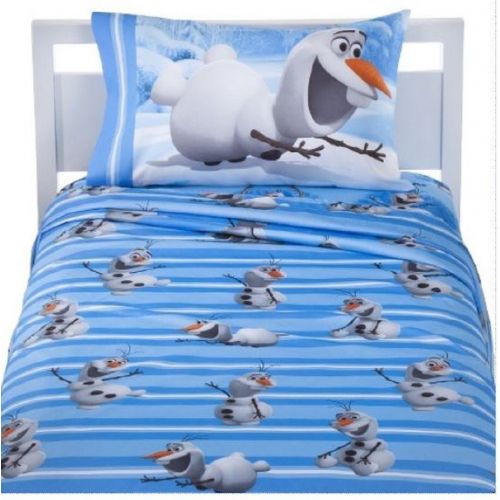 디즈니 Disney Frozen Olaf 5 Piece Bed in a Bag - Reversible Comforter, 3 Piece Sheet Set and Olaf Cuddle Pillow