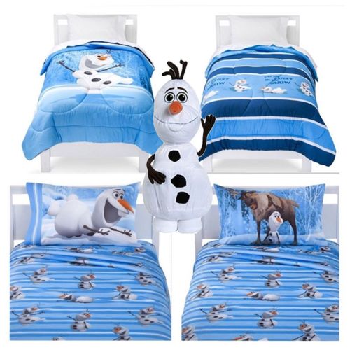 디즈니 Disney Frozen Olaf 5 Piece Bed in a Bag - Reversible Comforter, 3 Piece Sheet Set and Olaf Cuddle Pillow