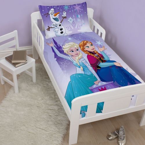 디즈니 Disney Frozen Snowflake 4 in 1 UK Junior/US Toddler Bedding Bundle (Duvet, Pillow, Covers)