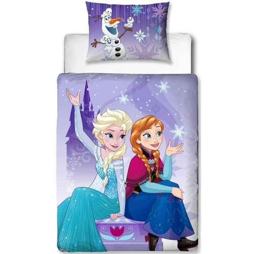 디즈니 Disney Frozen Snowflake 4 in 1 UK Junior/US Toddler Bedding Bundle (Duvet, Pillow, Covers)