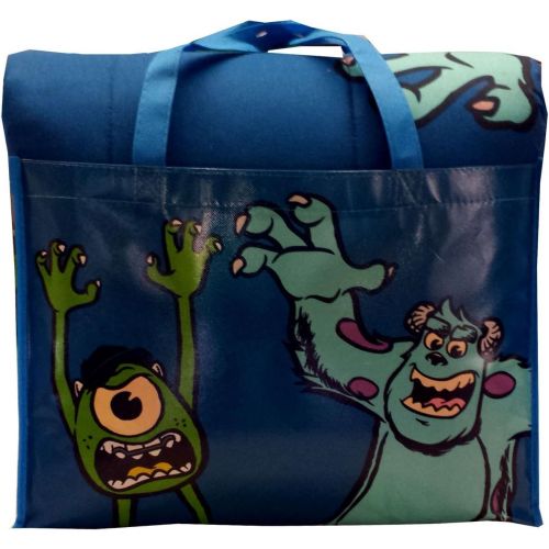 디즈니 Disney/Pixar Monsters University 4-Piece Reversible Twin Bedding Set: Comforter, Fitted/Flat Sheets, Pillowcase and Bonus Tote