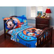 Disney Baby Mickey Mouse Toddler Bed Set Comforter Top Sheet Fitted Sheet Pillow Case 4 Piece Kids Bedding Set