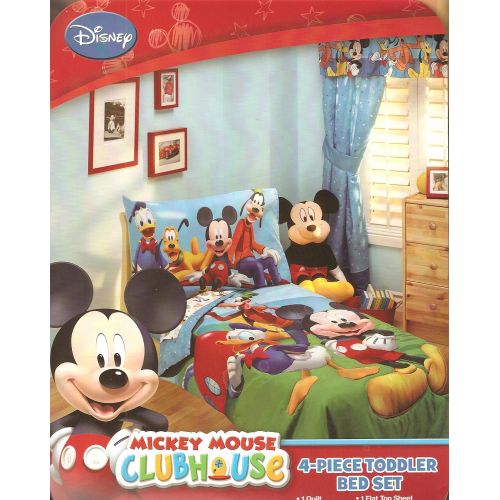 디즈니 Disney Mickey Mouse Playground Pals 4-Piece Toddler Bedding Set