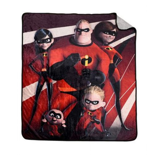 디즈니 Disney Incredibles Micro Plush Throw Blanket for Kids Bed - 48 x 60 Inch [Red]