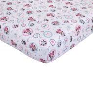 Disney Baby Minnie Mouse All About Bows Fitted Crib Sheet, Pink, Aqua