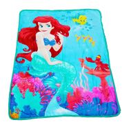 Disney Ariel Little Mermaid Plush Sherpa Twin Size Blanket - Seaside Pirncess