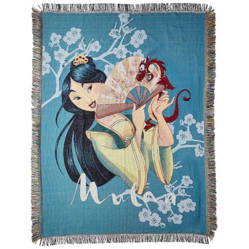 디즈니 Disneys Mulan, Tradition Woven Tapestry Throw Blanket, 48 x 60, Multi Color