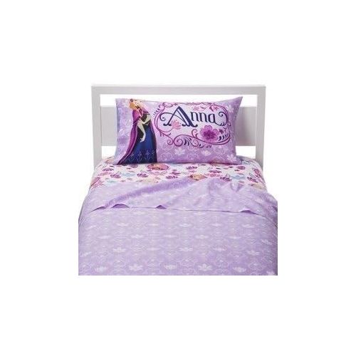 디즈니 Disney Frozen Celebrare Love Sheet Set - Twin, with Anna & Elsa Oversize Throw & Night Light