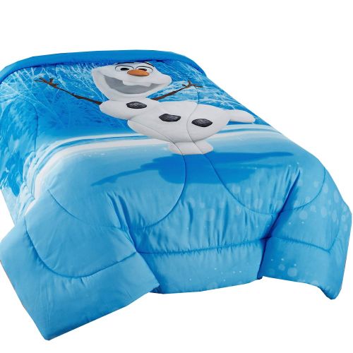 디즈니 Disney Frozen Olaf Made of Snow Microfiber Reversible Comforter, Twin