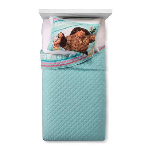 디즈니 Disney Pixar Disney Moana Wave Twin/Full Quilt & Sham Set - Super Soft Kids Bedding - Fade Resistant Microfiber (Official Disney Product)