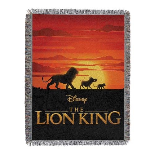 디즈니 Disneys The Lion King, Sunset Walk Woven Tapestry Throw Blanket, 48 x 60, Multi Color