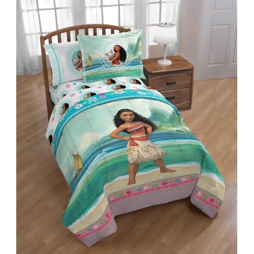 디즈니 Disney Moana Girls Twin Comforter, Sheet Set & Bonus SHAM (5 Piece Bed in A Bag) + Homemade Wax Melts