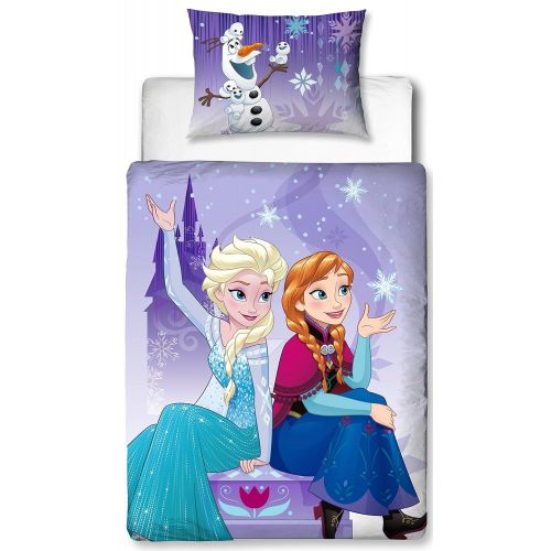 디즈니 Disney Frozen Snowflake UK Junior/US Toddler Duvet Cover and Pillowcase Set