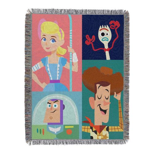 디즈니 Disney Pixar Disney-Pixars Toy Story 4, My New Toys Woven Tapestry Throw Blanket, 48 x 60, Multi Color