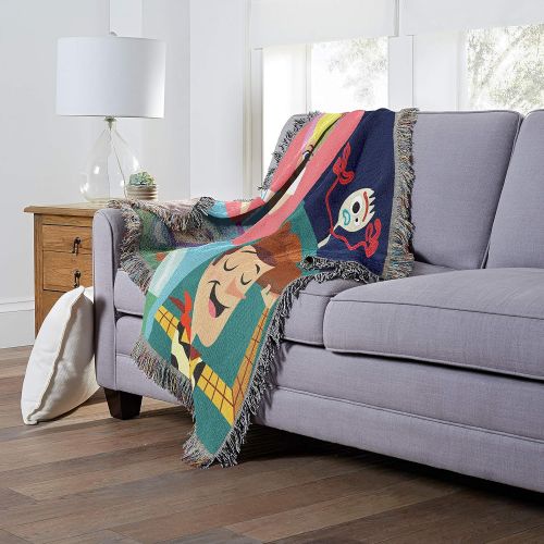 디즈니 Disney Pixar Disney-Pixars Toy Story 4, My New Toys Woven Tapestry Throw Blanket, 48 x 60, Multi Color