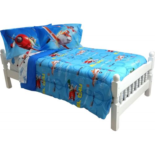 디즈니 5pc Disney Planes Full Bedding Set Dusty Crophopper On Your Mark Comforter and Sheet Set