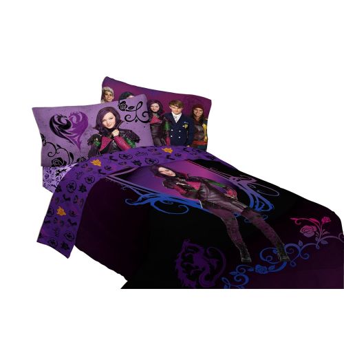 디즈니 Disney Descendants Best of Both Worlds Reversible Comforter, 72 x 86/Twin/Full, Purple