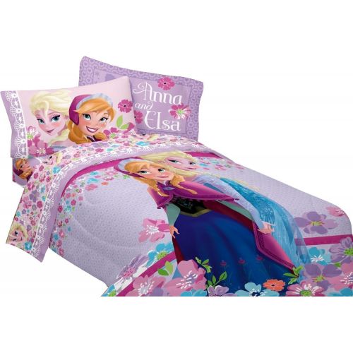 디즈니 Disney Frozen Love Blooms Deluxe 4 Piece Bed Set - Twin