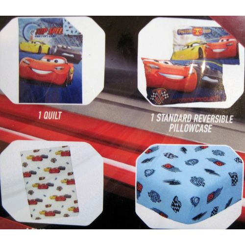 디즈니 Disney Cars Red & Blue Bedding Set (Toddler) 4pc
