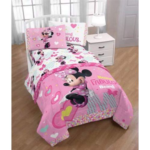 디즈니 Disney Minnie Mouse Twin Sheet Set (Being Fabulous