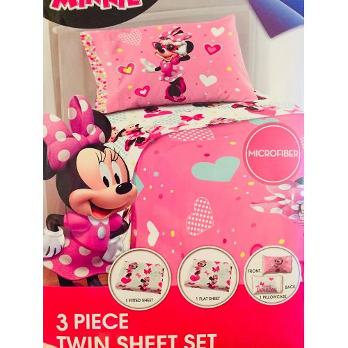 디즈니 Disney Minnie Mouse Twin Sheet Set (Being Fabulous