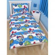 Disney Childrens Jake & The Never Land Pirates Doubloons Duvet Cover Bedding Set (Twin) (Blue/White)