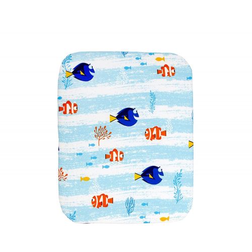 디즈니 Disney Finding Dory 4 Piece Toddler Bedding Set, Blue/Orange/Yellow