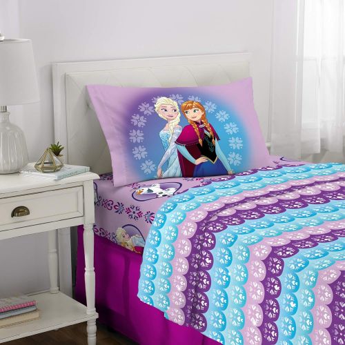 디즈니 Disney Frozen Kids Bedding Soft Microfiber Sheet Set, Twin Size 3 Piece Pack