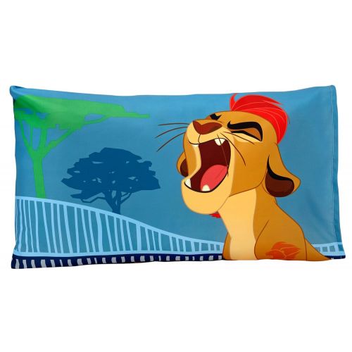 디즈니 Disney Lion Guard Wild Team 4 Piece Toddler Bedding Set, Blue/Gray/Tan