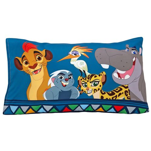 디즈니 Disney Lion Guard Wild Team 4 Piece Toddler Bedding Set, Blue/Gray/Tan