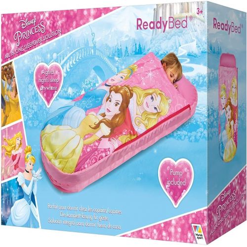 디즈니 Disney Princess All in One Sleepover Bed - Airbed and Sleeping Bag in One Nap Mat Featuring Belle Cinderella and Aurora