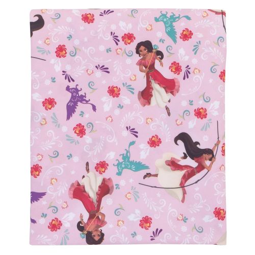 디즈니 Disney Elena of Avalor Bold and Brave 4 Piece Toddler Bedding Set, Pink/Red/Turquoise/White