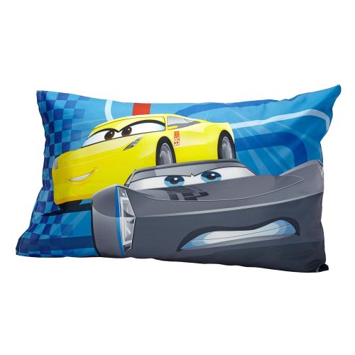 디즈니 Disney Cars Rusteze Racing Team 4 Piece Toddler Bedding Set, Blue/Red/Yellow/White