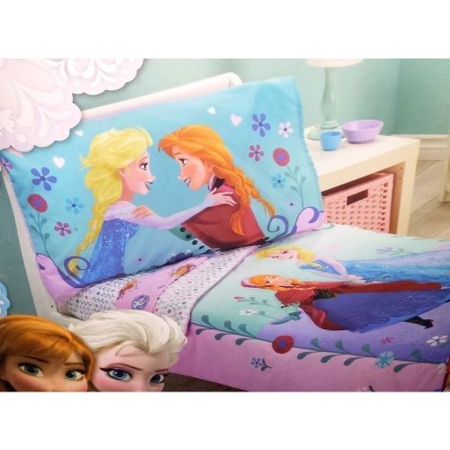 디즈니 Disney- Frozen 4 Piece Toddler Bedding Set