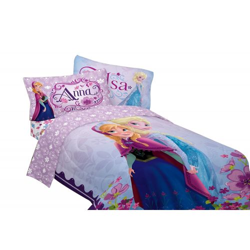 디즈니 Disney Frozen Celebrate Love 76-Inch by 86-Inch Microfiber Reversible Comforter, Full