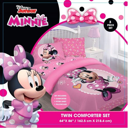 디즈니 Disney Comforter Set - Minnie Bowtiful Dreamer Twin