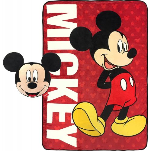 디즈니 Nogginz Pillow & Plush Blanket Set Disney Mickey Mouse