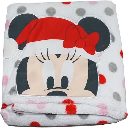 디즈니 Disney Baby Minnie Mouse Santa Christmas Baby Blanket-30X36 Polka dots Rare