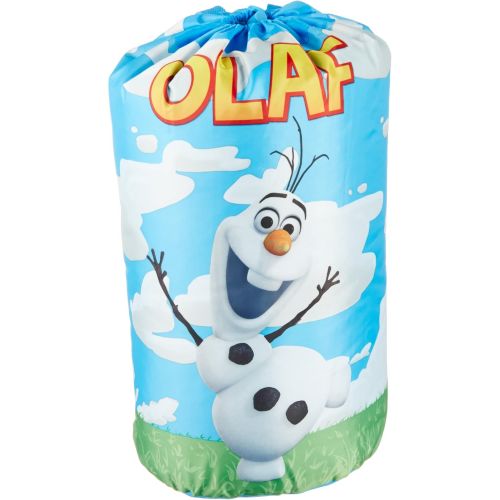 디즈니 Disney Frozen Olaf Quilted Slumber Bag, Bonus Backpack with Straps, Light Blue/White