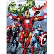 Disney Avengers Initiative Iron Man, Thor, Hulk, and Captain American Super Soft Plush Baby Size Throw Sherpa Blanket 40x50 Inches