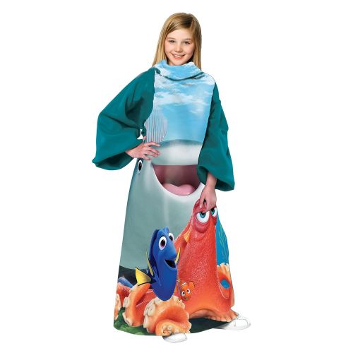 디즈니 Disney Pixar Disney-Pixars Finding Dory, A Fishy Group Youth Comfy Throw Blanket with Sleeves, 48 x 48, Multi Color