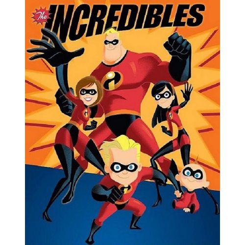 디즈니 Disney Pixar Incredibles 2 at Your Service Raschel Plush Throw Blanket, Twin Size, Measures 60 by 80 inches