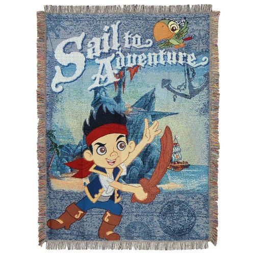 디즈니 Disneys Jake & The Neverland Pirates, Sail to Adventure Woven Tapestry Throw Blanket, 48 x 60, Multi Color