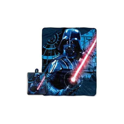 디즈니 Disney Star Wars Darth Vader 40 x 50 Micro Raschel Throw with Draw String Tote