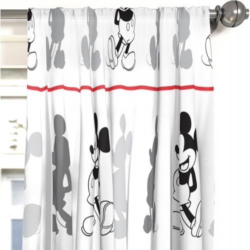 디즈니 Disney Mickey Mouse Jersey White 4 Piece 84 Curtain/Drapes Set (2 Panels, 2 Tiebacks)