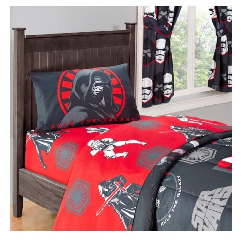 디즈니 Disney Star Wars Episode VII Complete Kids Bedding Set with Reversible Comforter, Sheets & Pillow Case - Twin