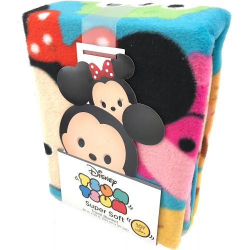 디즈니 Disney Tsum Tsum Super Soft Travel Blanket 40 in X 50 in Brights