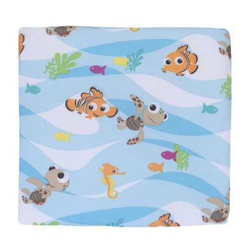 디즈니 Disney Nemo 3-Piece Nursery Crib Bedding Set, Aqua/Green/Orange/Yellow